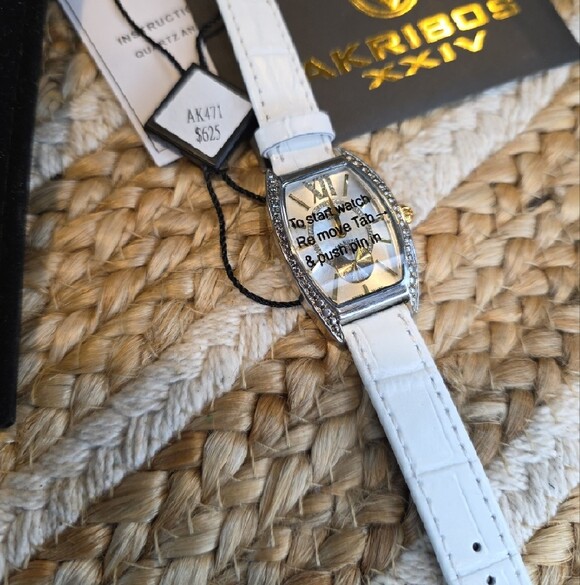 NWT Akribos XXIV White Matte Dial Two-tone Men\'s Watch Akribos XXIV Automatic White Dial Men main image 4
